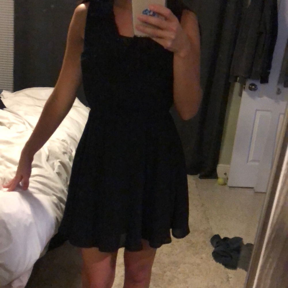 Black mini dress with collar